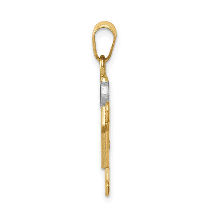14K Bicolor Diamant-Anhänger für Kinder