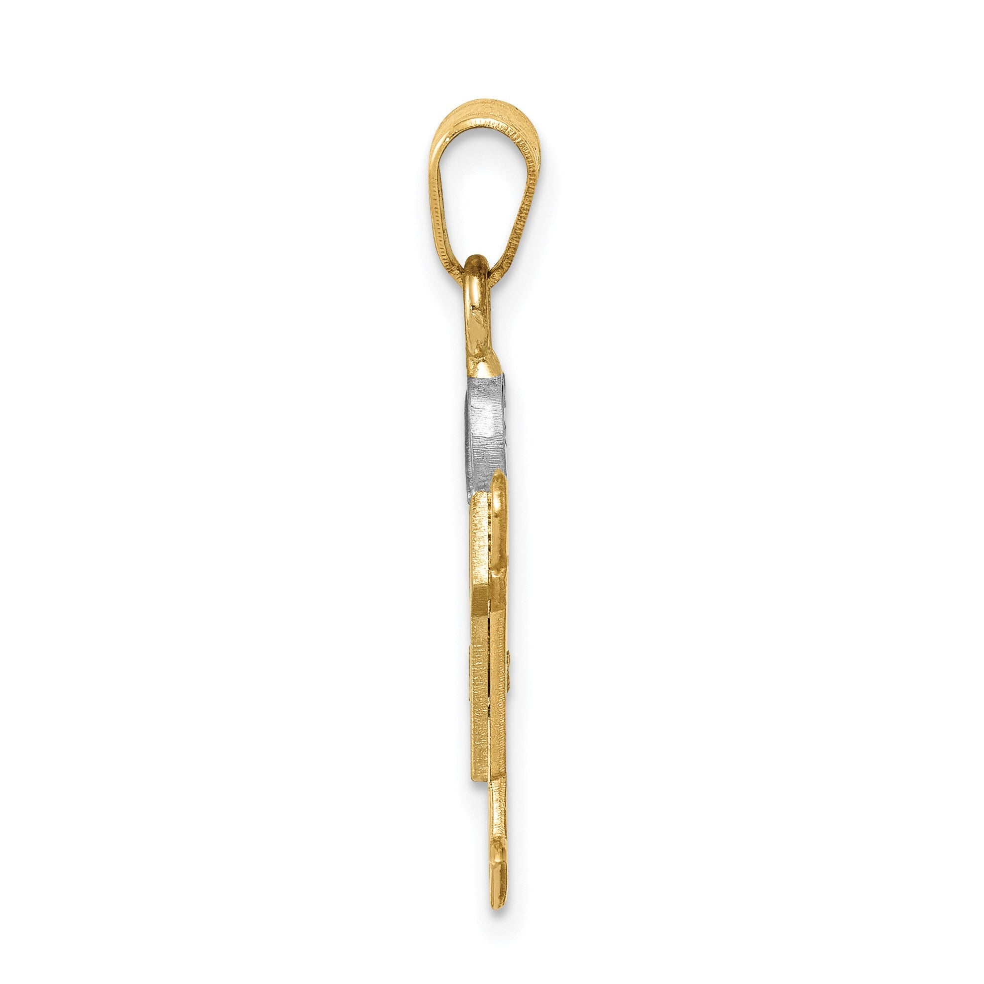 14K Bicolor Diamant-Anhänger für Kinder
