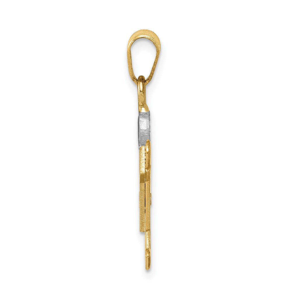 14K Bicolor Diamant-Anhänger für Kinder AAA