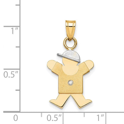 14K Bicolor-Gold Kinderanhänger mit VS-Diamant