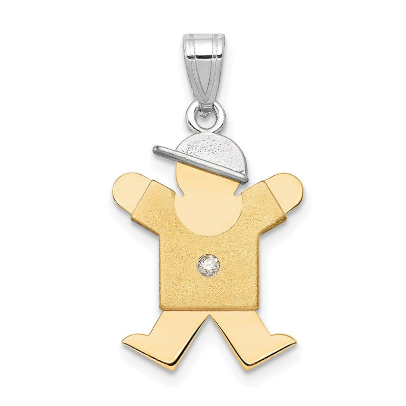 14K Bicolor-Gold Kinderanhänger mit VS-Diamant