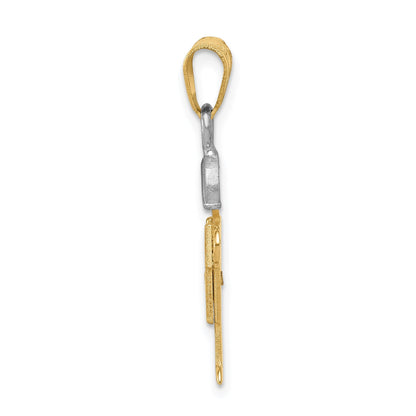 14K Bicolor Diamant-Anhänger für Kinder