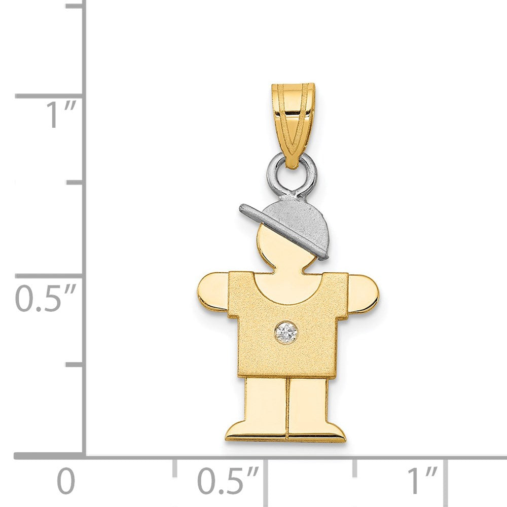 14K Bicolor Kinder-Anhänger mit VS Diamant