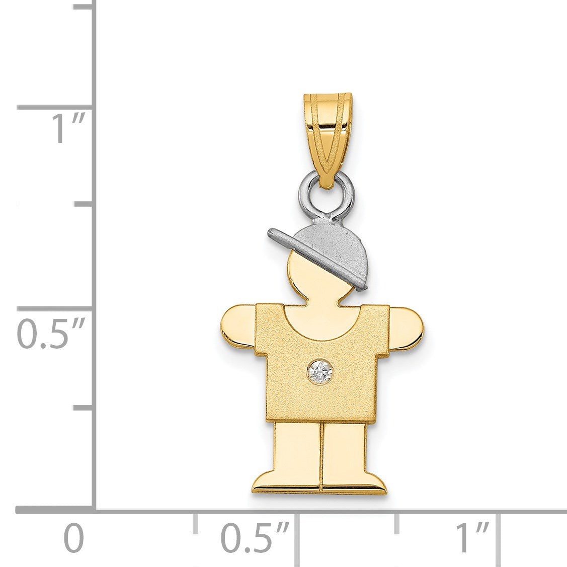 14K Bicolor Diamant-Anhänger für Kinder