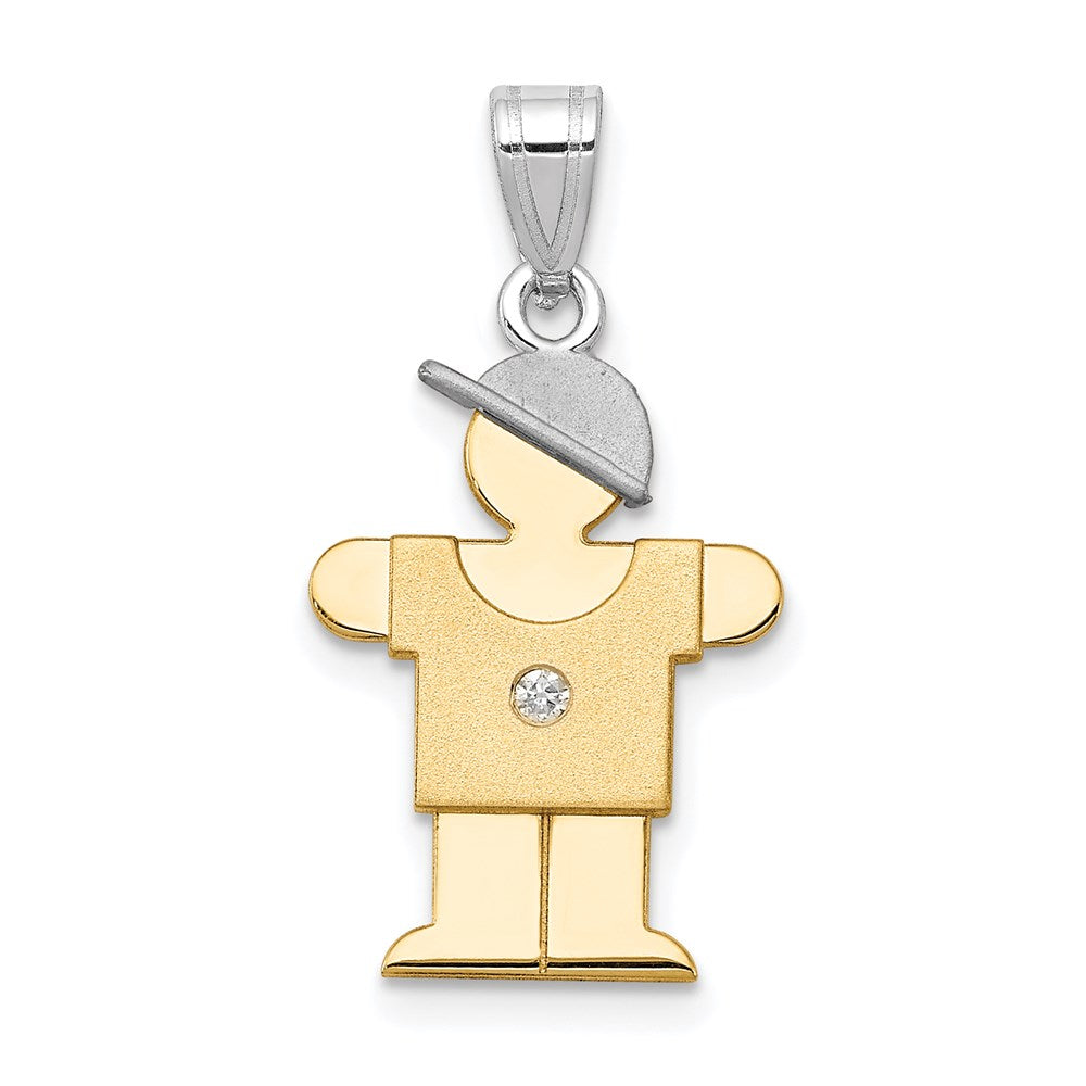 14K Bicolor Kinder-Anhänger mit VS Diamant