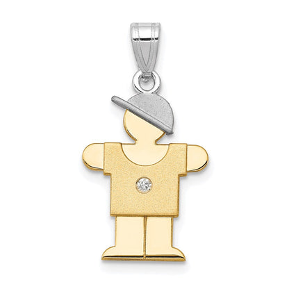 14K Bicolor Kinder-Anhänger mit VS Diamant
