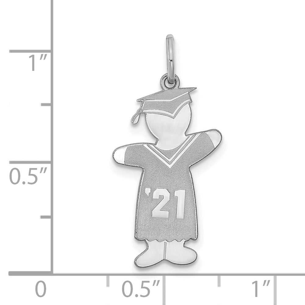Sterlingsilber Rhodiniert Class Of 2021 Junge Cuddle Charm