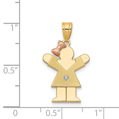 14K Bicolor Diamant-Anhänger für Kinder