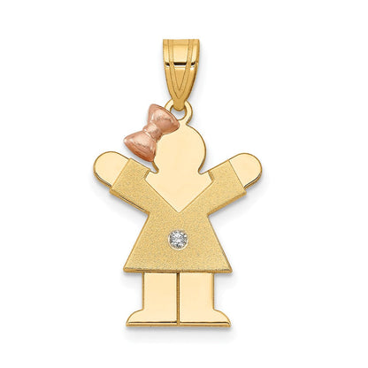 14K Bicolor Diamant-Anhänger für Kinder