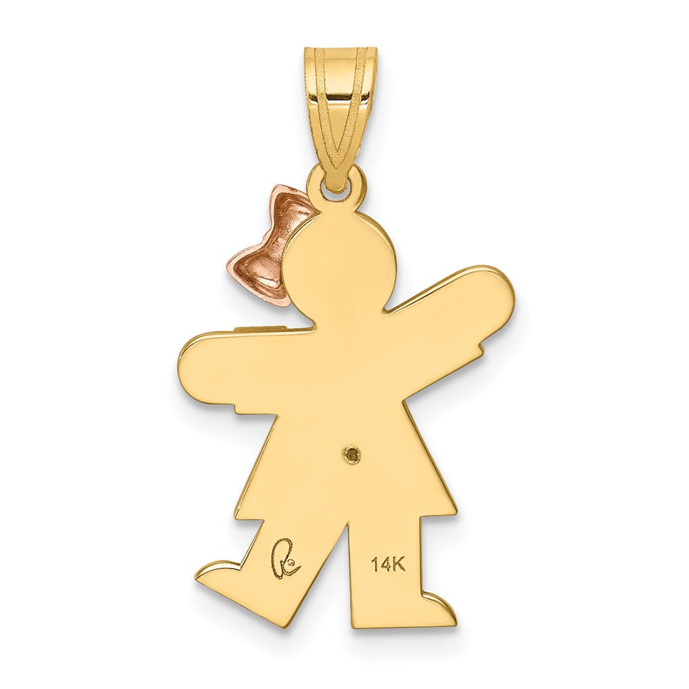 14K Bicolor Diamant-Anhänger für Kinder