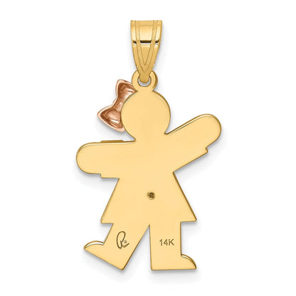 14K Bicolor Diamant-Anhänger für Kinder