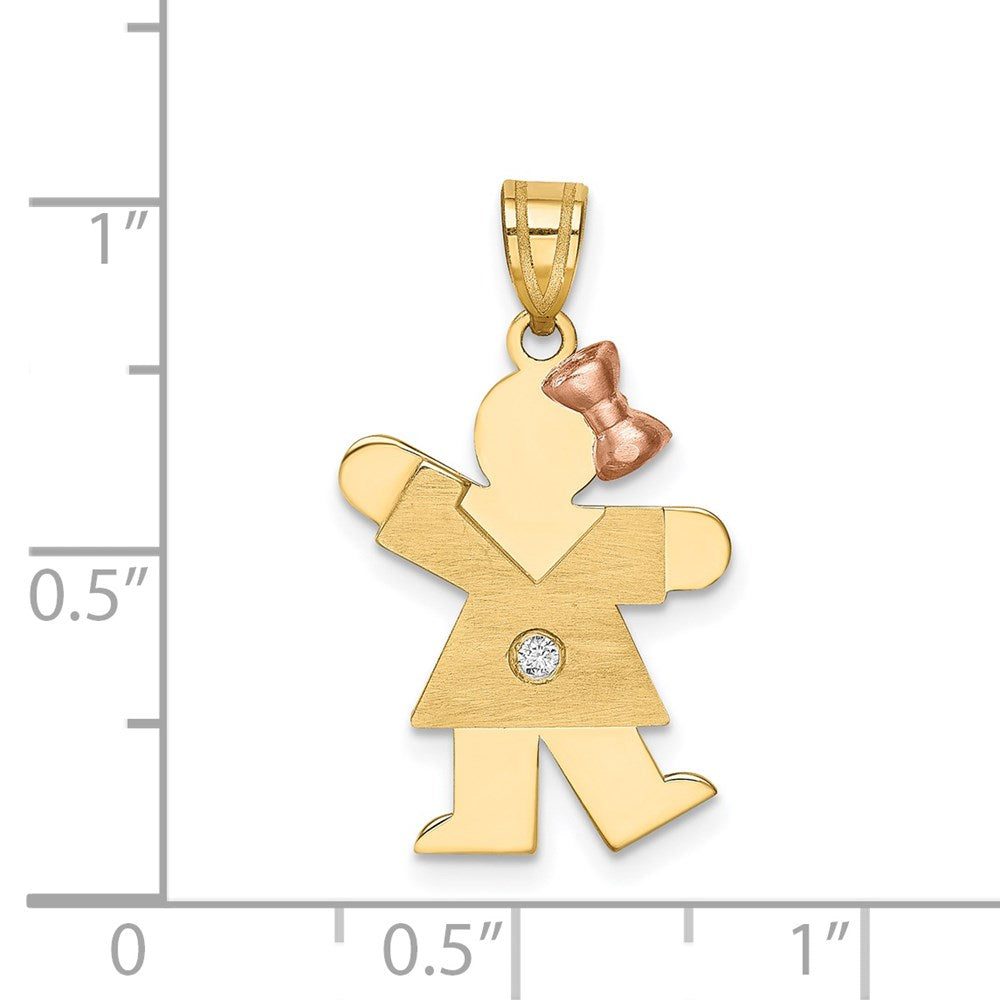 14K Bicolor Diamant-Anhänger für Kinder