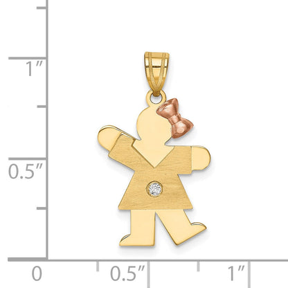 14K Bicolor Diamant-Anhänger für Kinder