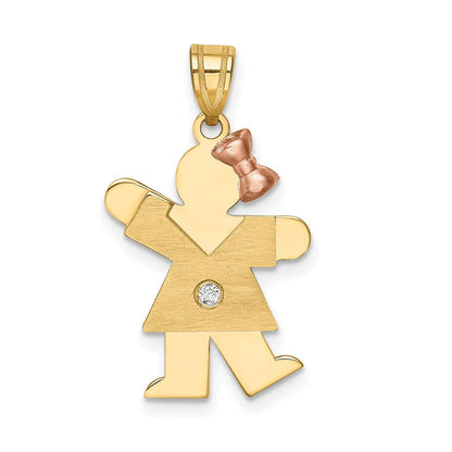 14K Bicolor Diamant-Anhänger für Kinder