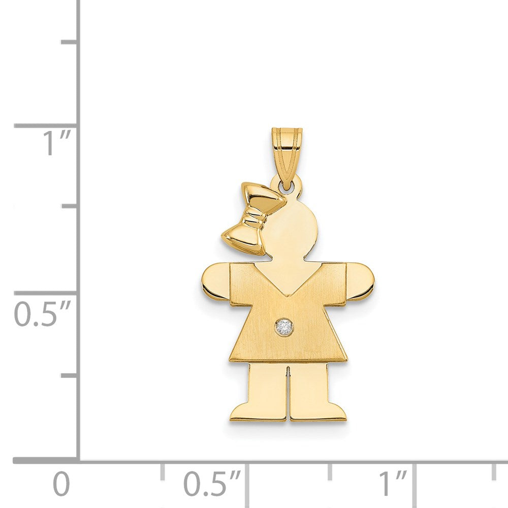 14K Gelbgold Diamant-Kinderanhänger