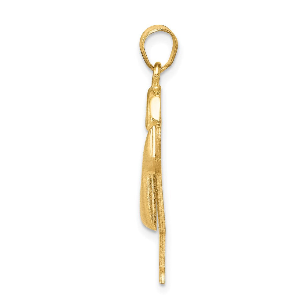 14K Gelbgold Charm „Gepolsterter Junge mit Hut nach rechts", gravierbar