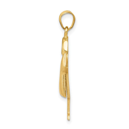 14K Gelbgold Charm „Gepolsterter Junge mit Hut nach rechts", gravierbar