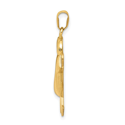 14K Gelbgold Charm "Junge mit Hut" (gewölbt), rechts gravierbar
