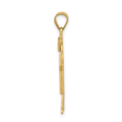 14K Bicolor Gold großer Charm "Junge mit Hut" links gravierbar