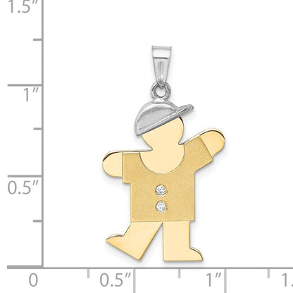14K Bicolor Diamant-Kinderanhänger