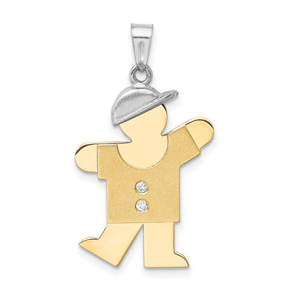 14K Bicolor Diamant-Kinderanhänger