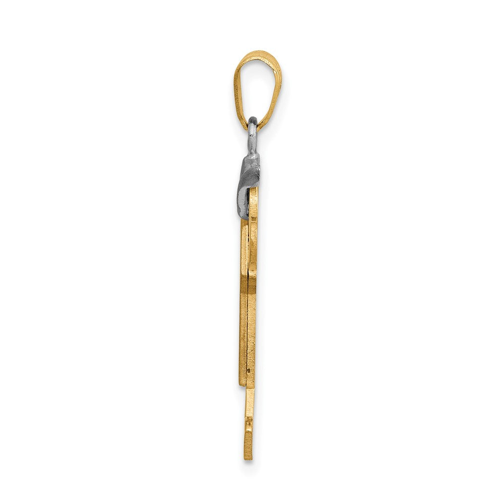 14K Bicolor-Gold Diamant-Kinderanhänger