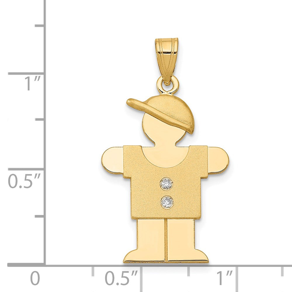 14K Gelbgold Diamant-Anhänger für Kinder