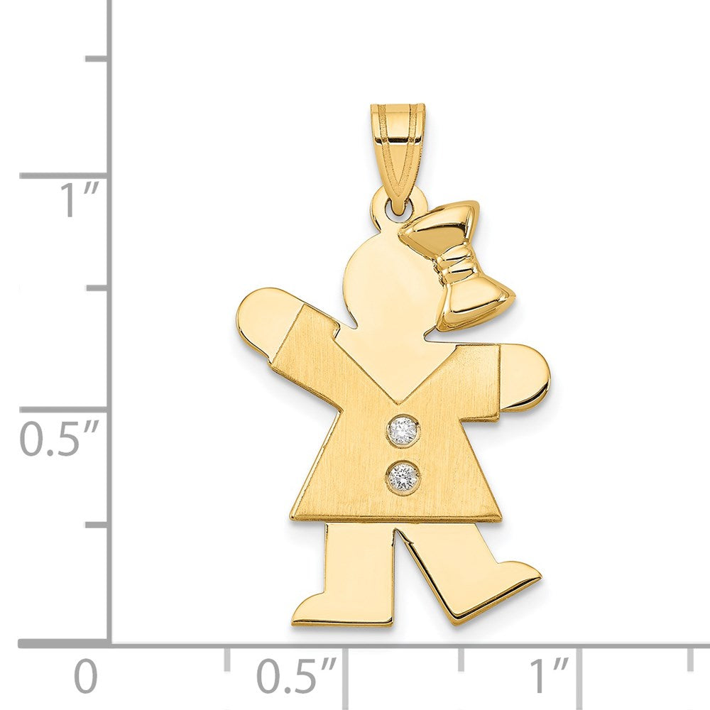 14K Gelbgold Diamant-Anhänger für Kinder