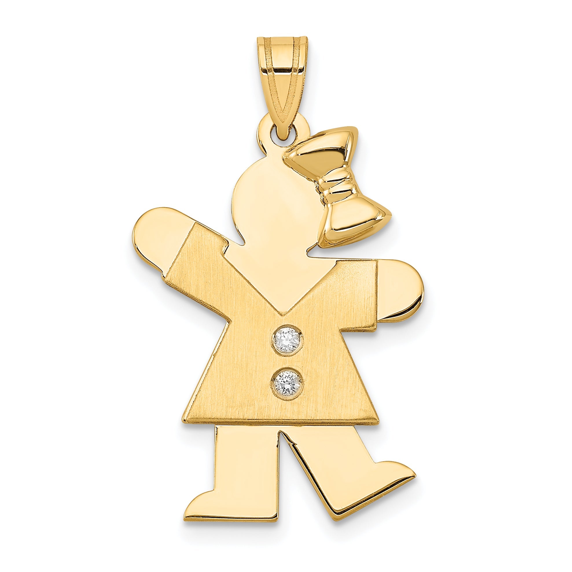14K Gelbgold Diamant-Anhänger für Kinder