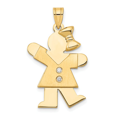 14K Gelbgold Diamant-Anhänger für Kinder