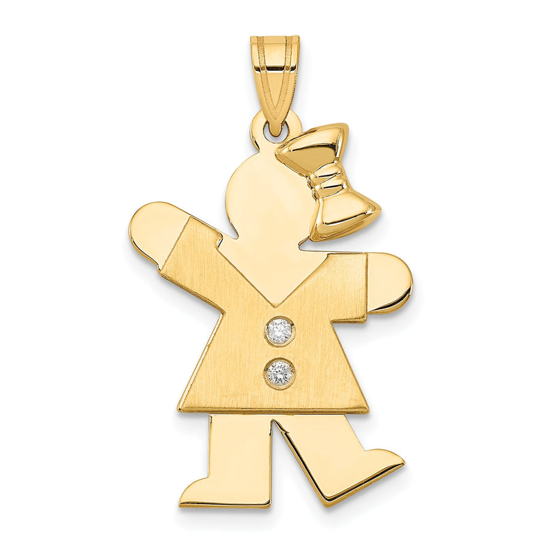 14K Gelbgold Diamant-Anhänger für Kinder