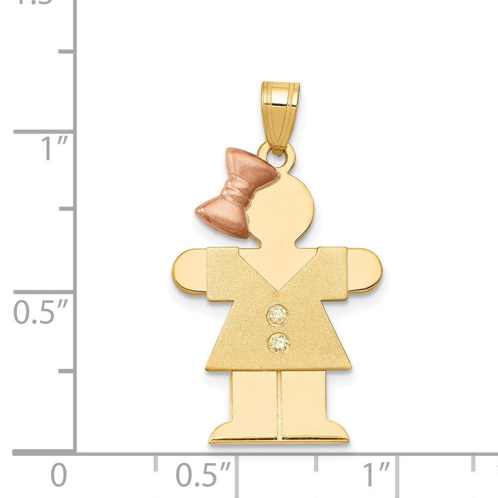14K Bicolor Kinder-Anhänger mit VS Diamant