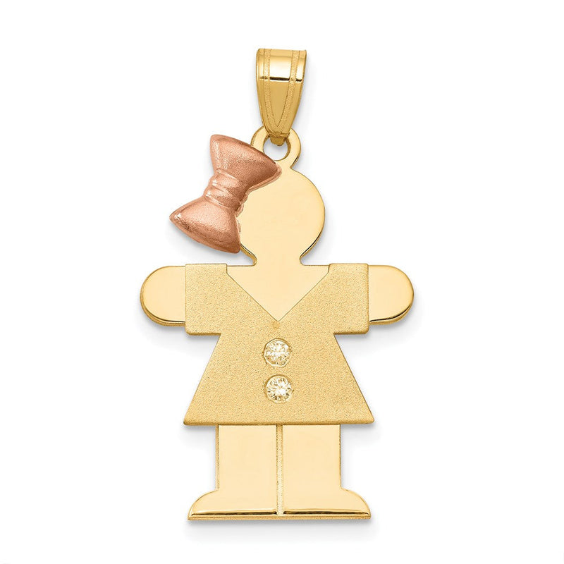 14K Zweifarben-Anhänger mit Diamant für Kinder