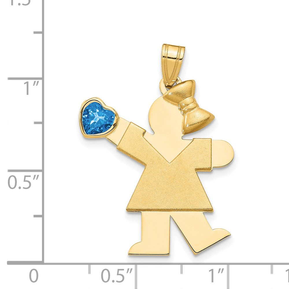 14K Gelbgold 14K Mädchen mit Zirkonia December Geburtsstein Charm