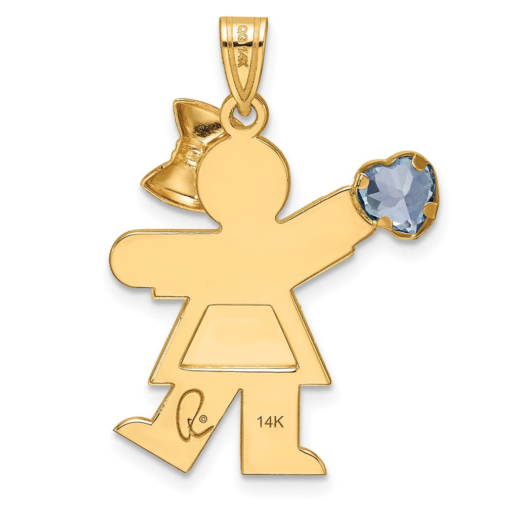 14K Gelbgold 14K Mädchen mit Zirkonia March Geburtsstein Charm