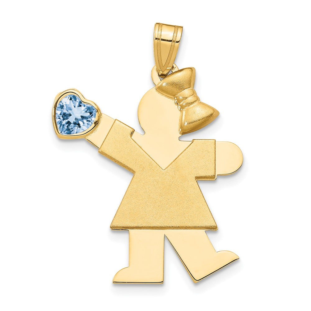 14K Gelbgold 14K Mädchen mit Zirkonia March Geburtsstein Charm