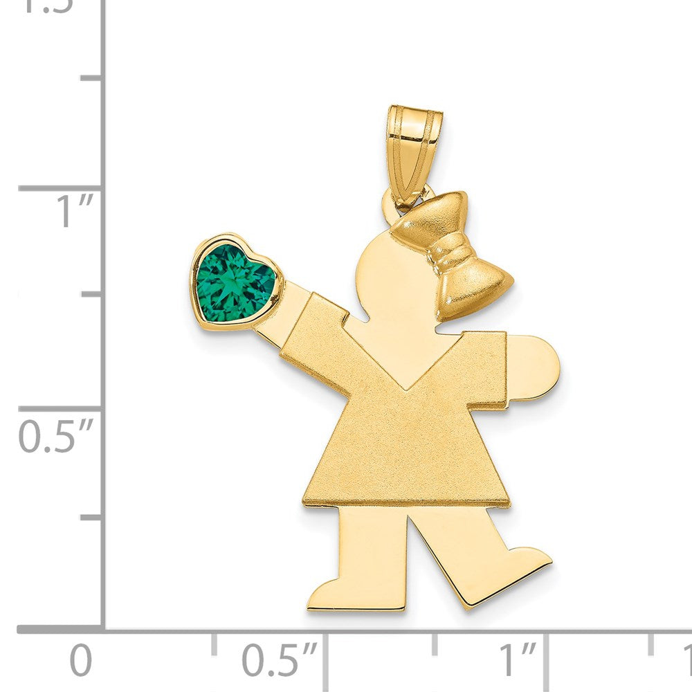 14K Gelbgold 14K Mädchen mit Zirkonia May Geburtsstein Charm