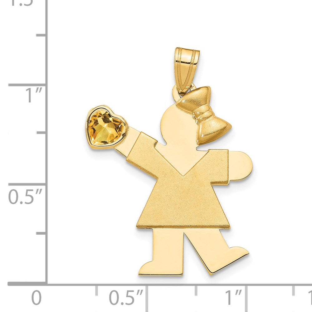 14K Gelbgold 14K Mädchen mit Zirkonia November Geburtsstein Charm