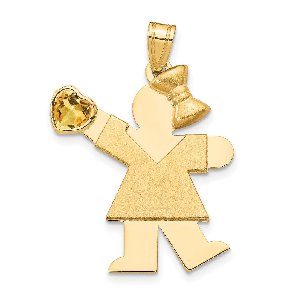 14K Gelbgold 14K Mädchen mit Zirkonia November Geburtsstein Charm