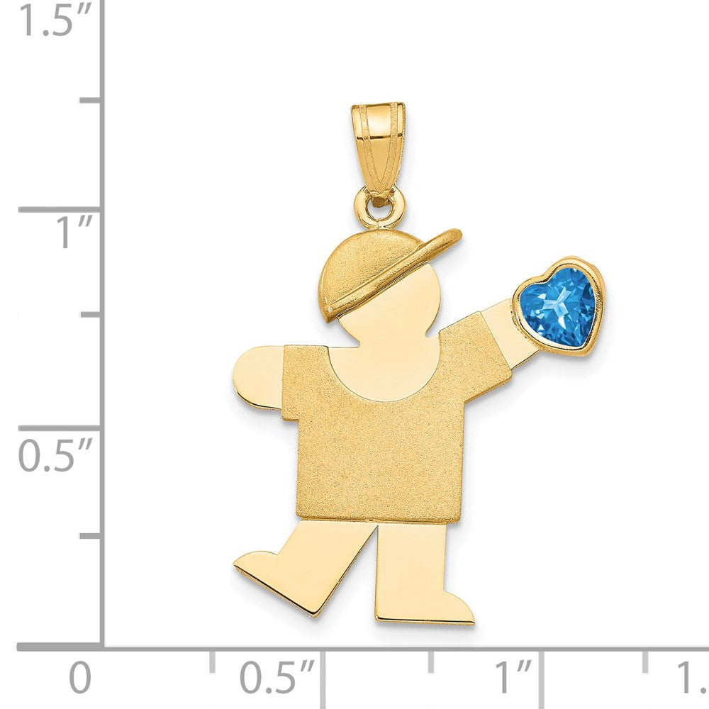 14K Gelbgold 14K Junge mit Zirkonia December Geburtsstein Charm