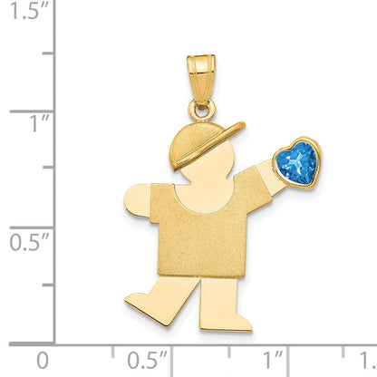 14K Gelbgold 14K Junge mit Zirkonia December Geburtsstein Charm