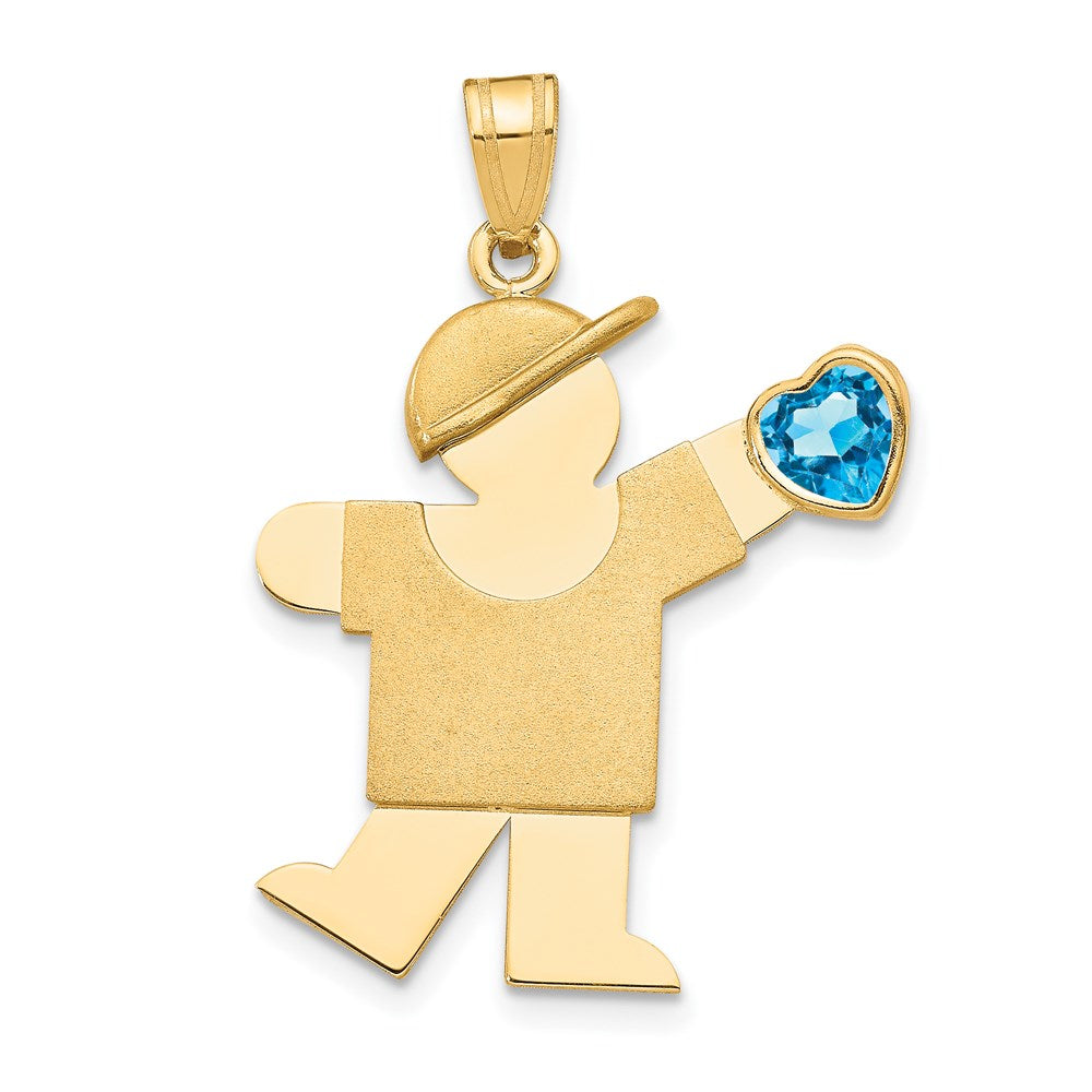 14K Gelbgold 14K Junge mit Zirkonia December Geburtsstein Charm
