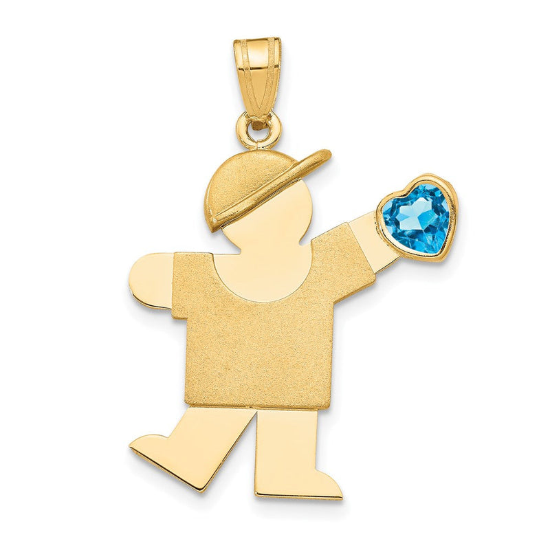 14K Gelbgold 14K Junge mit Zirkonia December Geburtsstein Charm