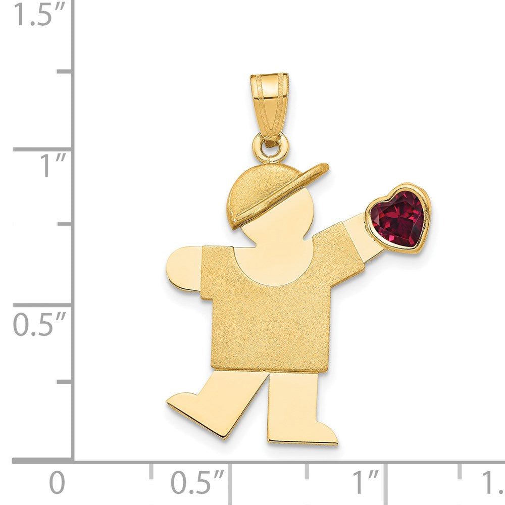 14K Gelbgold 14K Junge mit Zirkonia January Geburtsstein Charm
