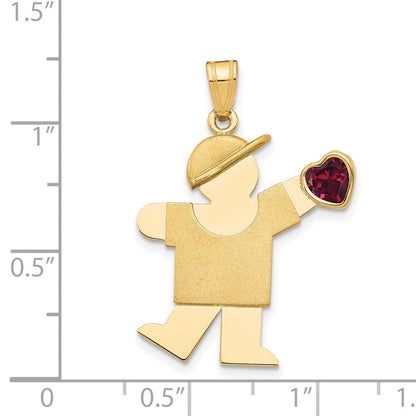 14K Gelbgold 14K Junge mit Zirkonia January Geburtsstein Charm