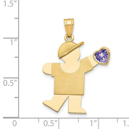 14K Gelbgold 14K Junge mit Zirkonia June Geburtsstein Charm
