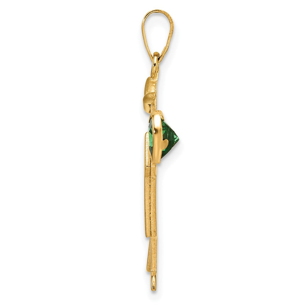 14K Gelbgold 14K Junge mit Zirkonia May Geburtsstein Charm
