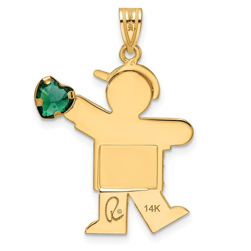 14K Gelbgold 14K Junge mit Zirkonia May Geburtsstein Charm