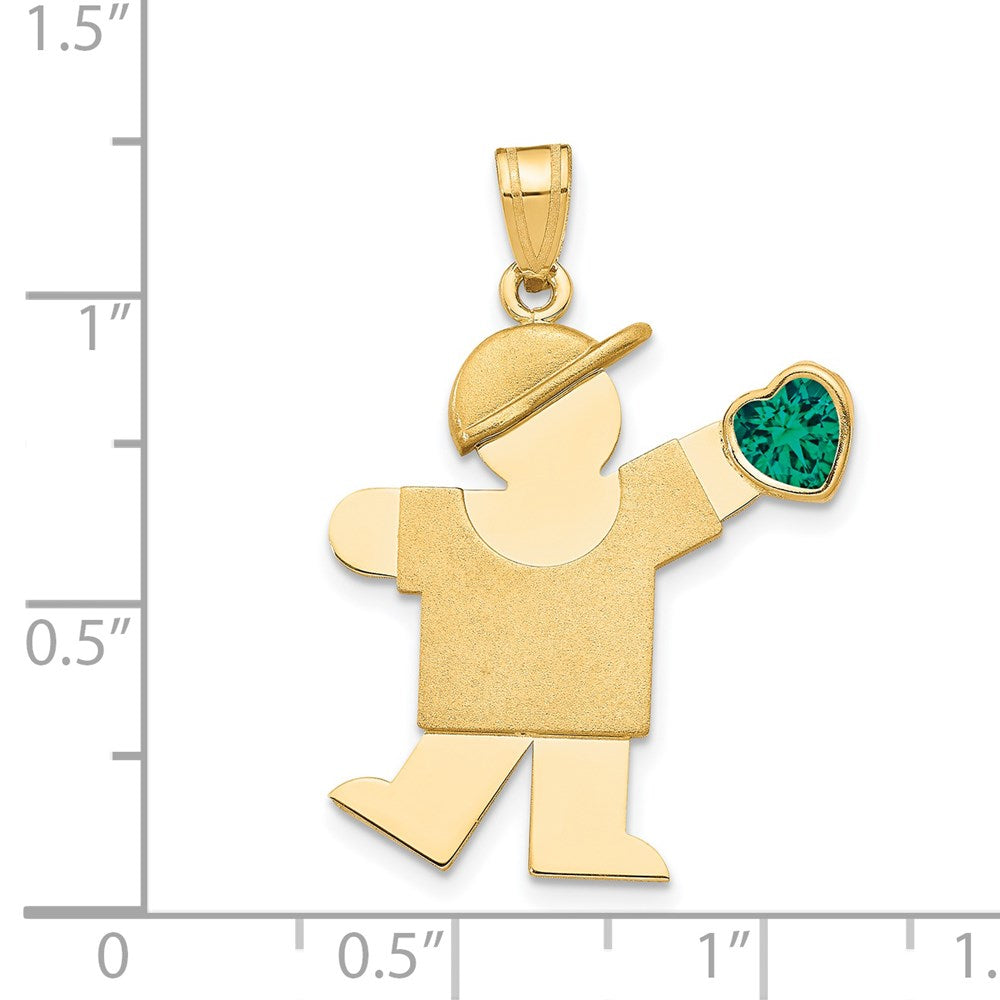 14K Gelbgold 14K Junge mit Zirkonia May Geburtsstein Charm