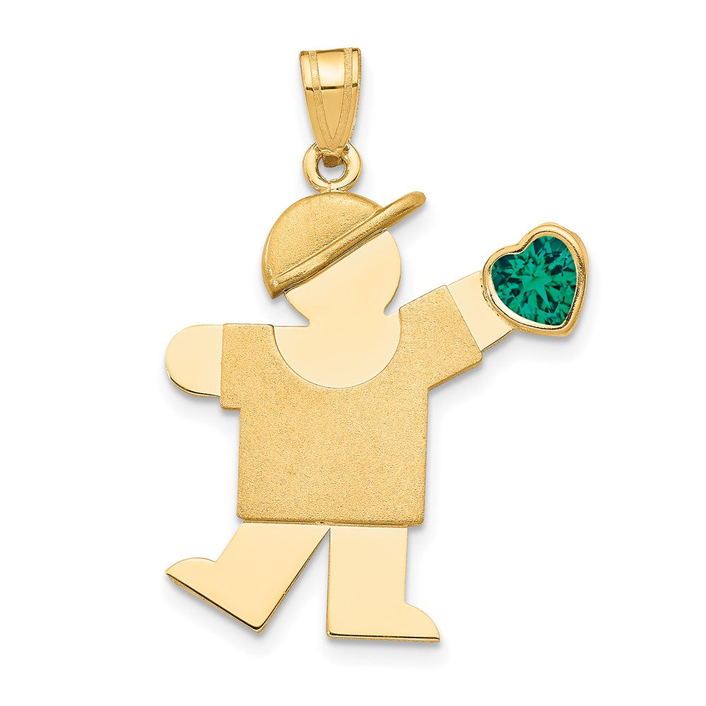 14K Gelbgold 14K Junge mit Zirkonia May Geburtsstein Charm